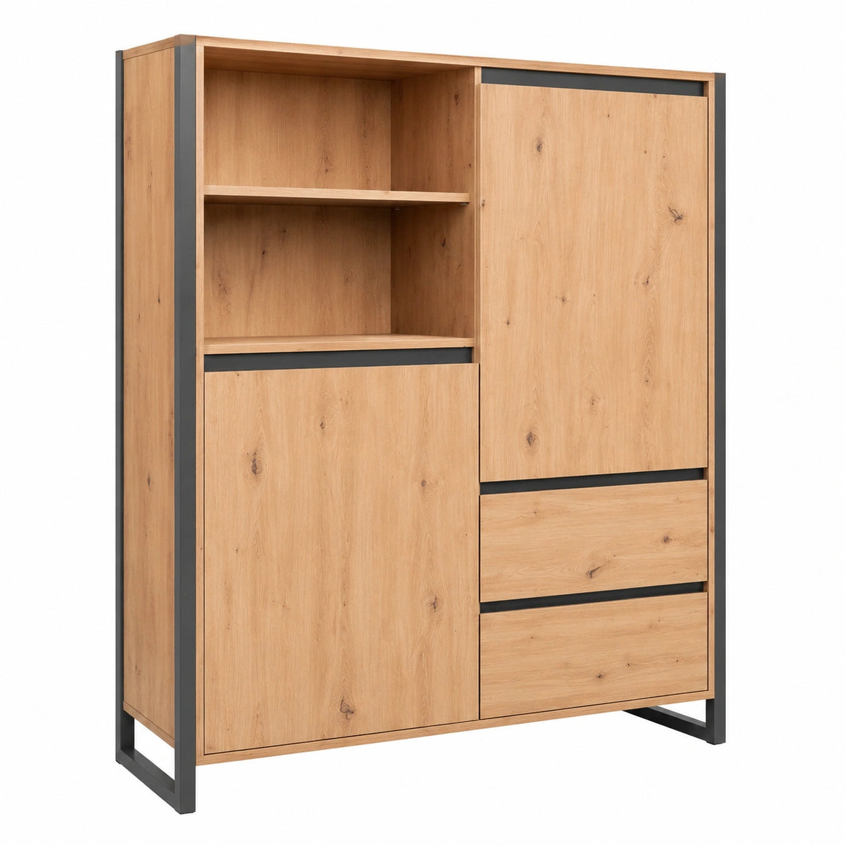 Highboard – aus Eichenholz, Artisan-Eiche und Anthrazit