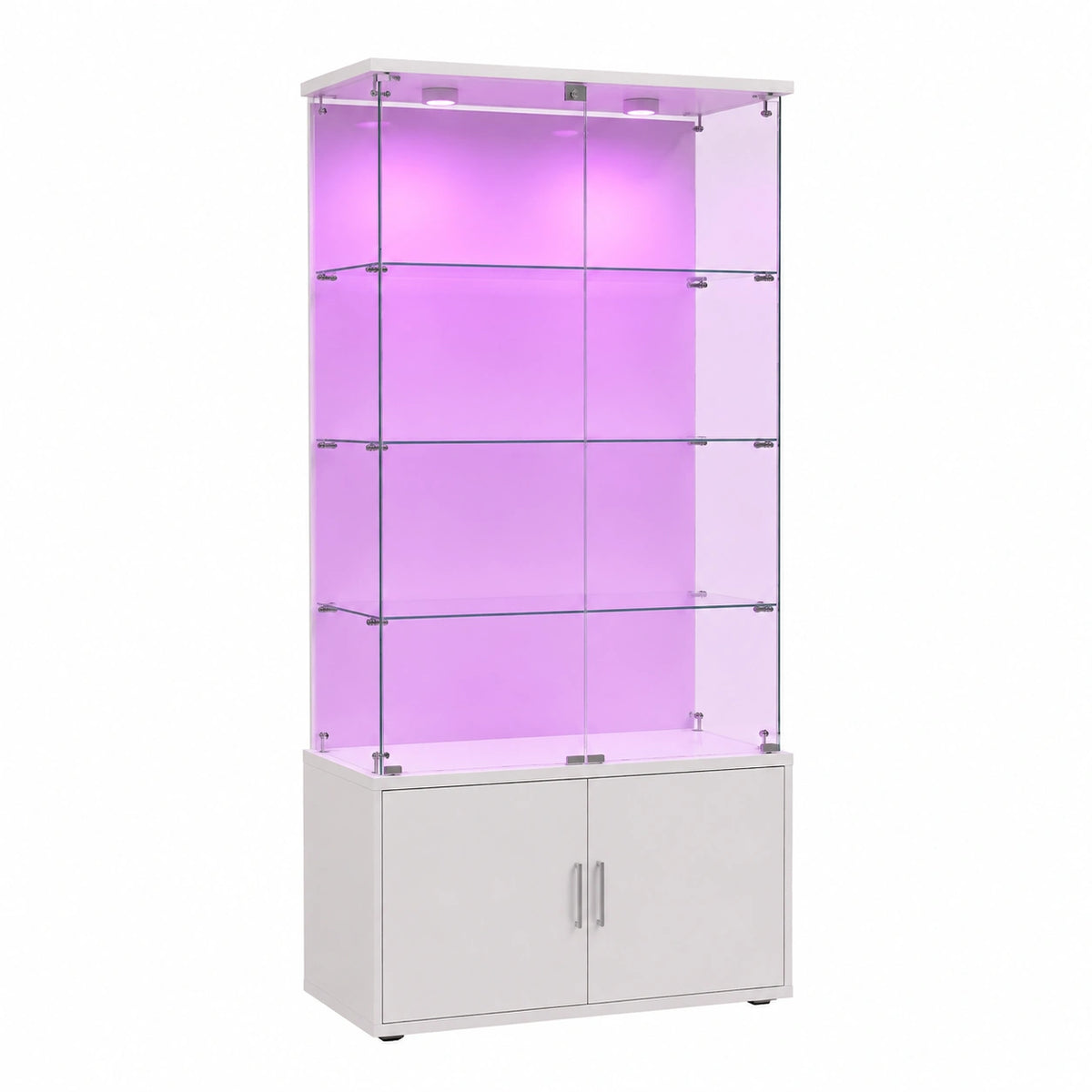 Vitrine – mit LED-Beleuchtung, mit mehreren Türen, für Wohnzimmer