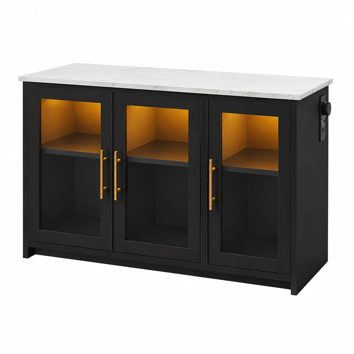 Tisch – mit LED-Beleuchtung, Marmoroptik