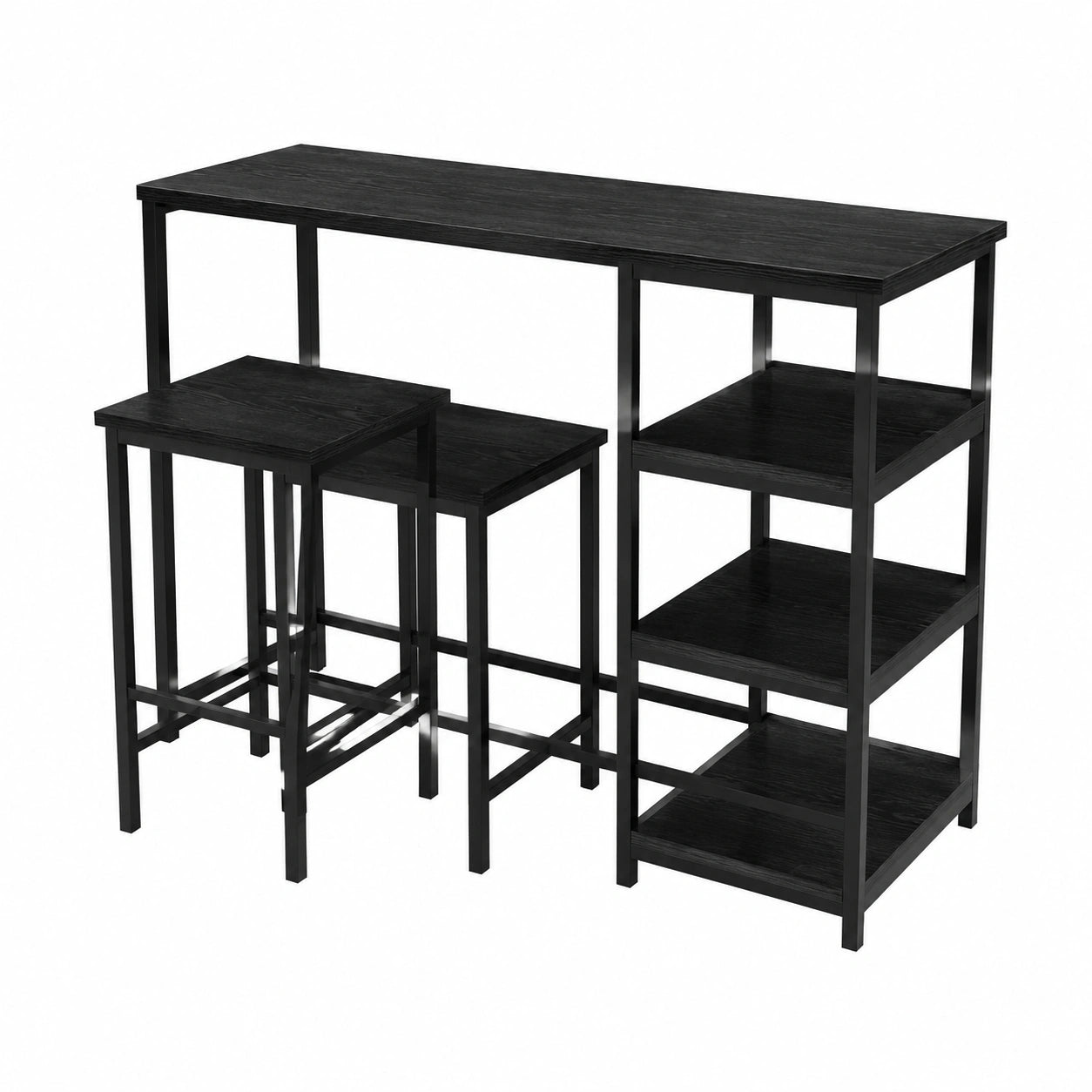 Tisch – 3-teilig, Schwarz, für Esszimmer und Wohnzimmer