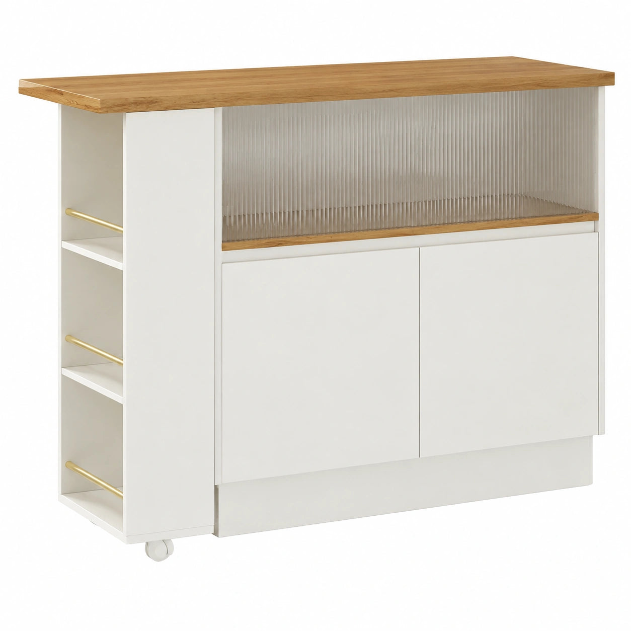 Stehtisch – 90 × 45 × 100 cm, drehbar, mit Ablagen, Weiß, für Esszimmer und Küche