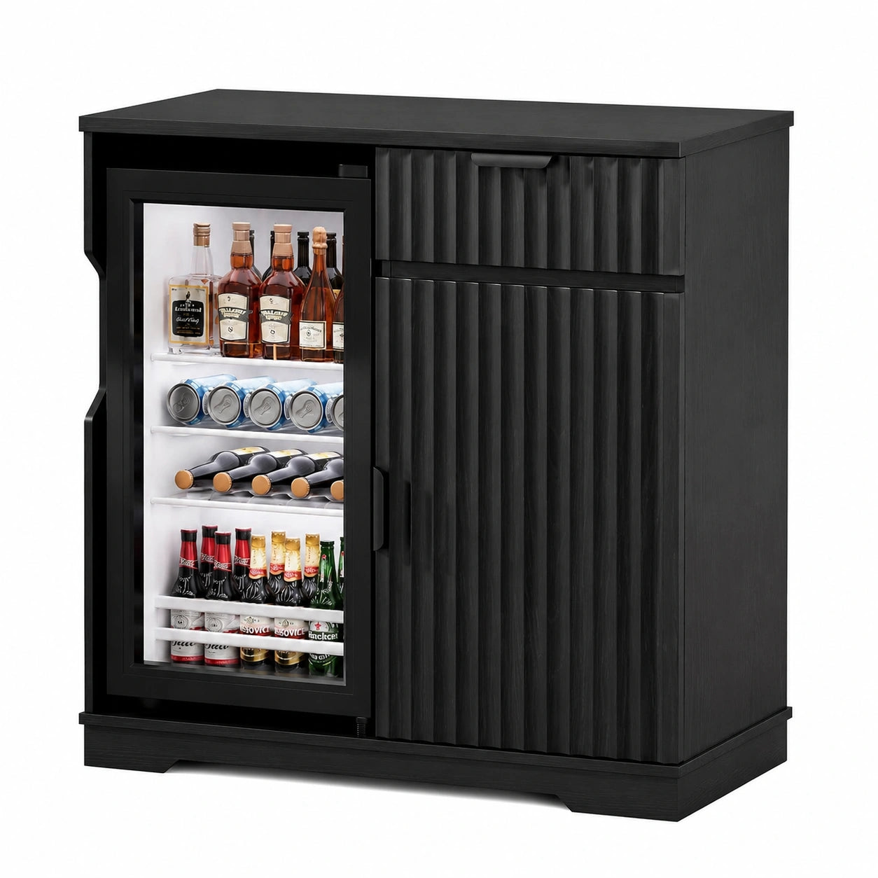 Schrank – 80 cm, Schwarz, für Esszimmer und Küche
