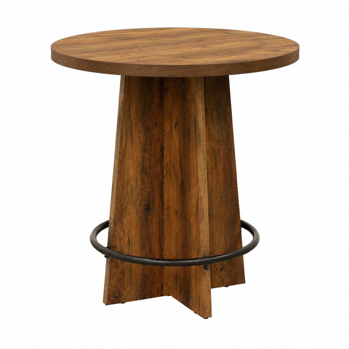 Bartisch – 95 cm, runde Form, aus Holz, Braun