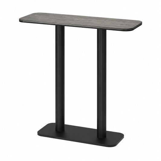 Bartisch – 120 × 65 × 105 cm, rechteckige Form, UV-beständig, aus Keramik, Schwarz