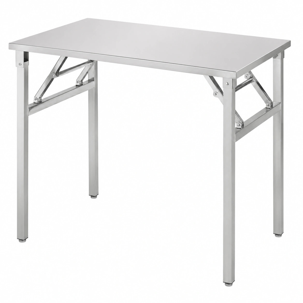Tisch – 100 × 60 cm, klappbar, aus Edelstahl, für Küche