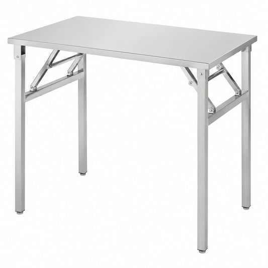 Tisch – 100 × 60 cm, klappbar, aus Edelstahl, für Küche