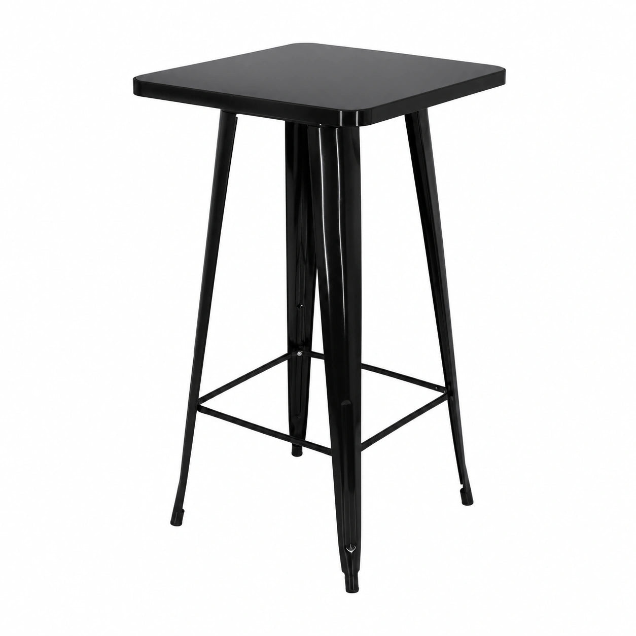 Stehtisch – 103,5 cm, mit Ablagen, aus Metall, Schwarz