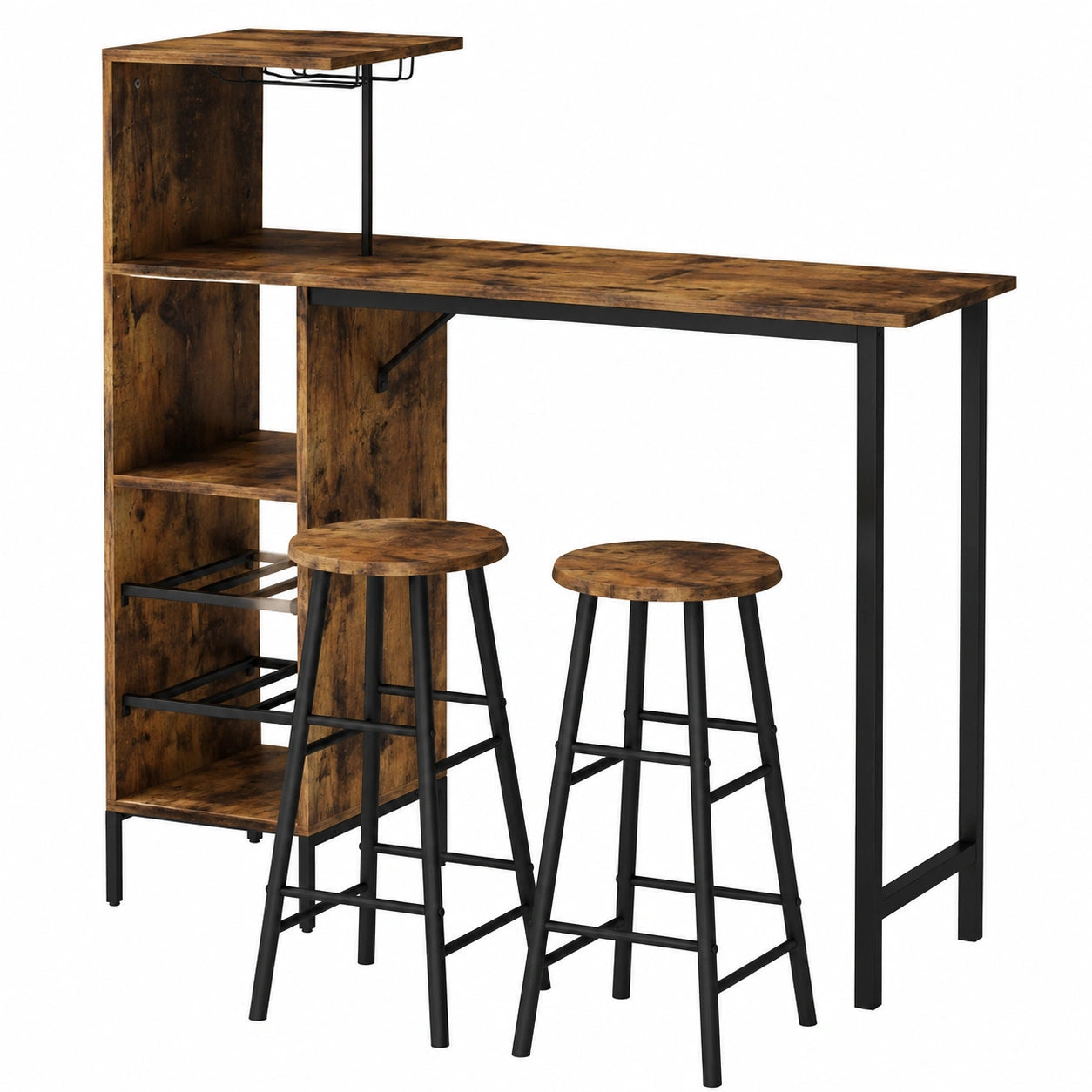 Bartisch – 121.5 × 40 cm, aus Eichenholz, Schwarz
