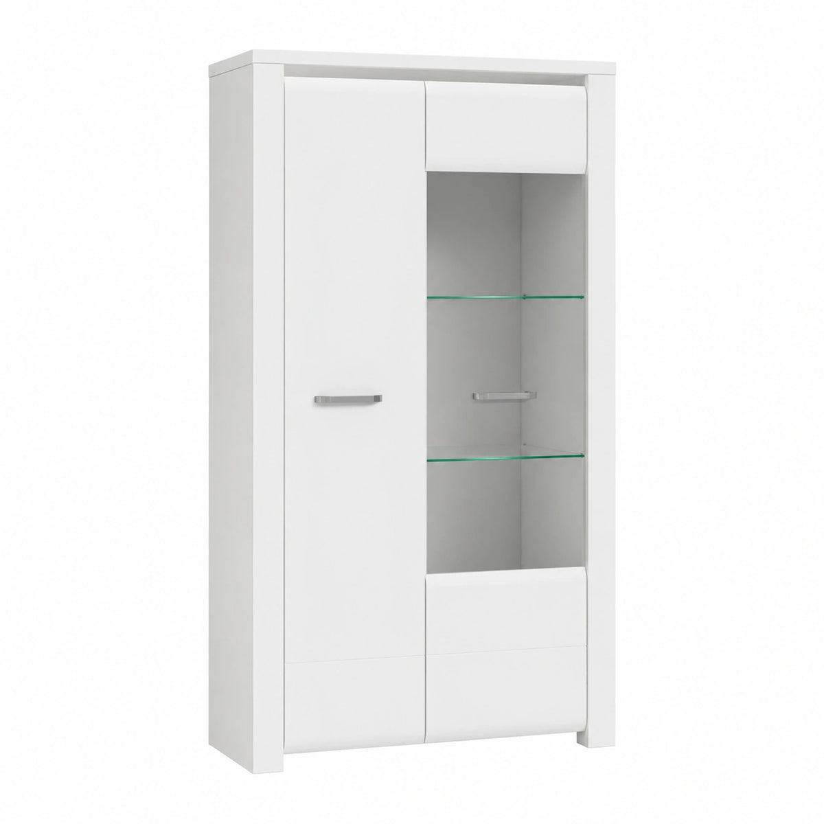 Vitrine – 101,4 × 162,3 × 41,9 cm, moderner Stil, Betonoptik, für Wohnzimmer und Büro