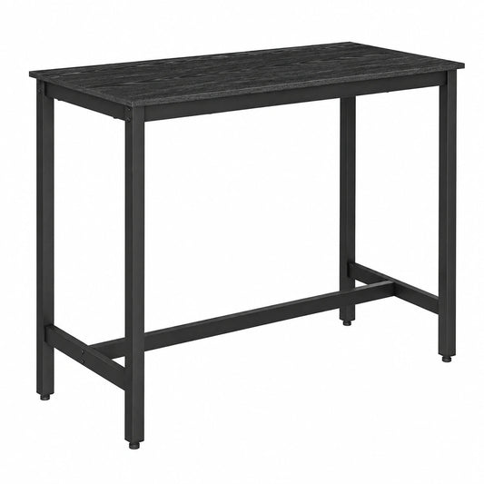 Bartisch – 105 cm, rechteckige Form, aus Metall und Holz, Schwarz, für Küche