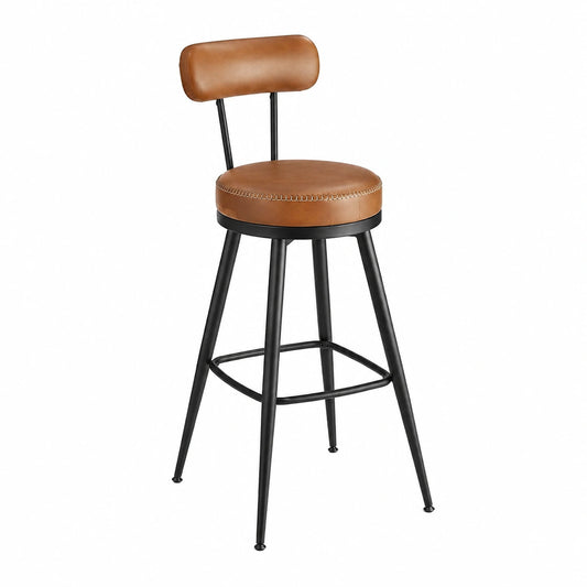 Barhocker – 4er-Set, 76 cm, moderner Stil, drehbar, mit Rückenlehne, aus Kunstleder, für Esszimmer und Küche