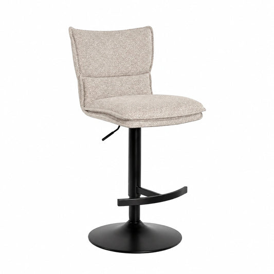 Barhocker – 2er-Set, drehbar, höhenverstellbar, gepolstert, aus Bouclé, Beige, für Küche und Wohnzimmer