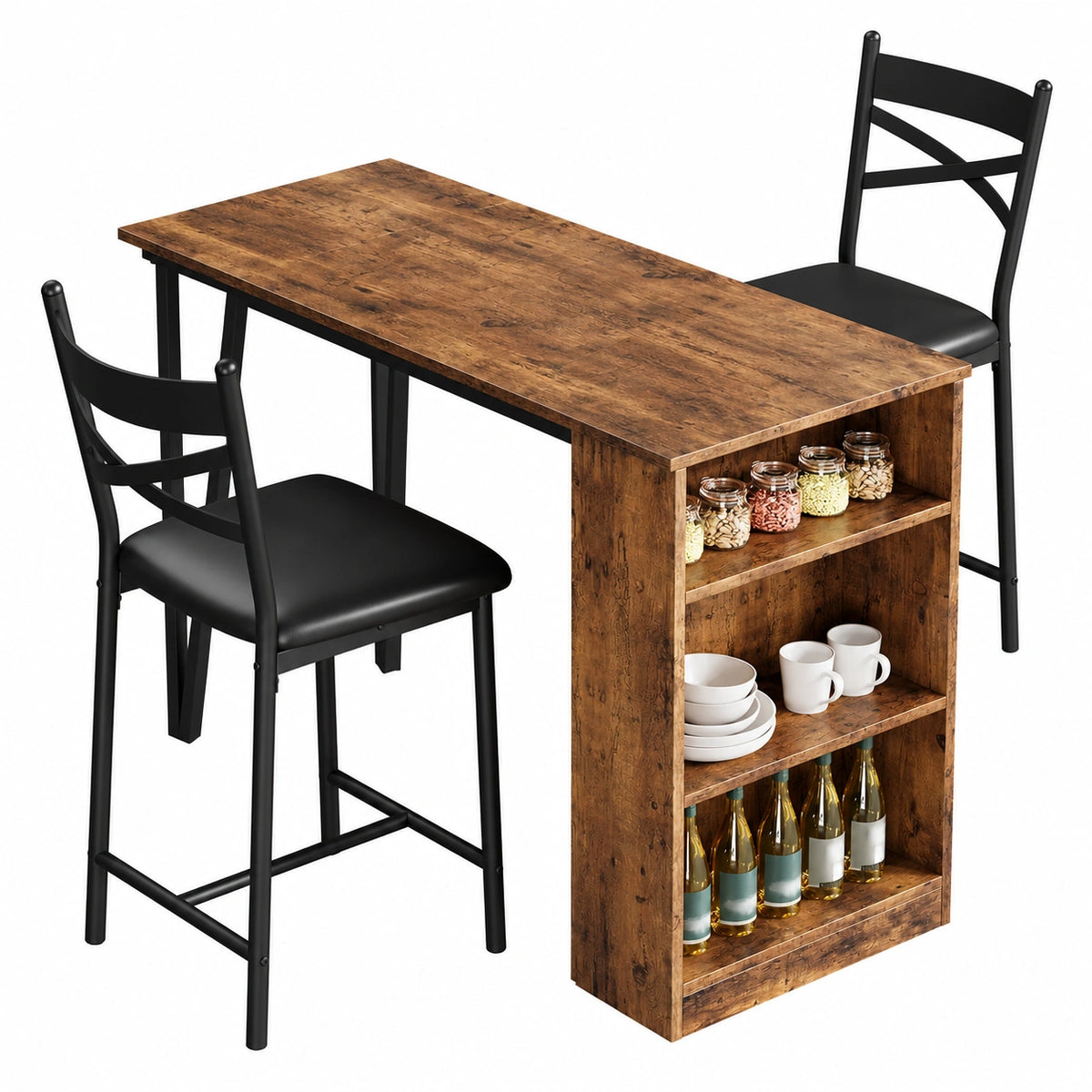 Bartisch – 3-teilig, klappbar, für Esszimmer, Küche und Wohnzimmer