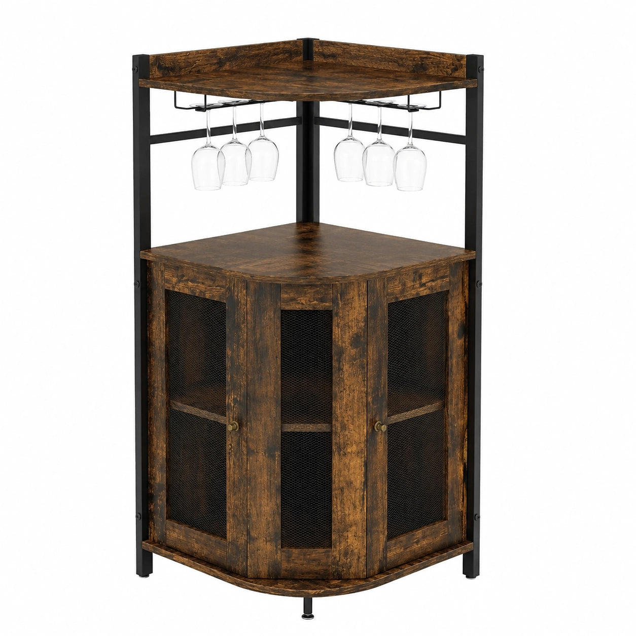 Schrank – 46 × 46 × 130 cm, Industriestil, Dunkelbraun, für Küche