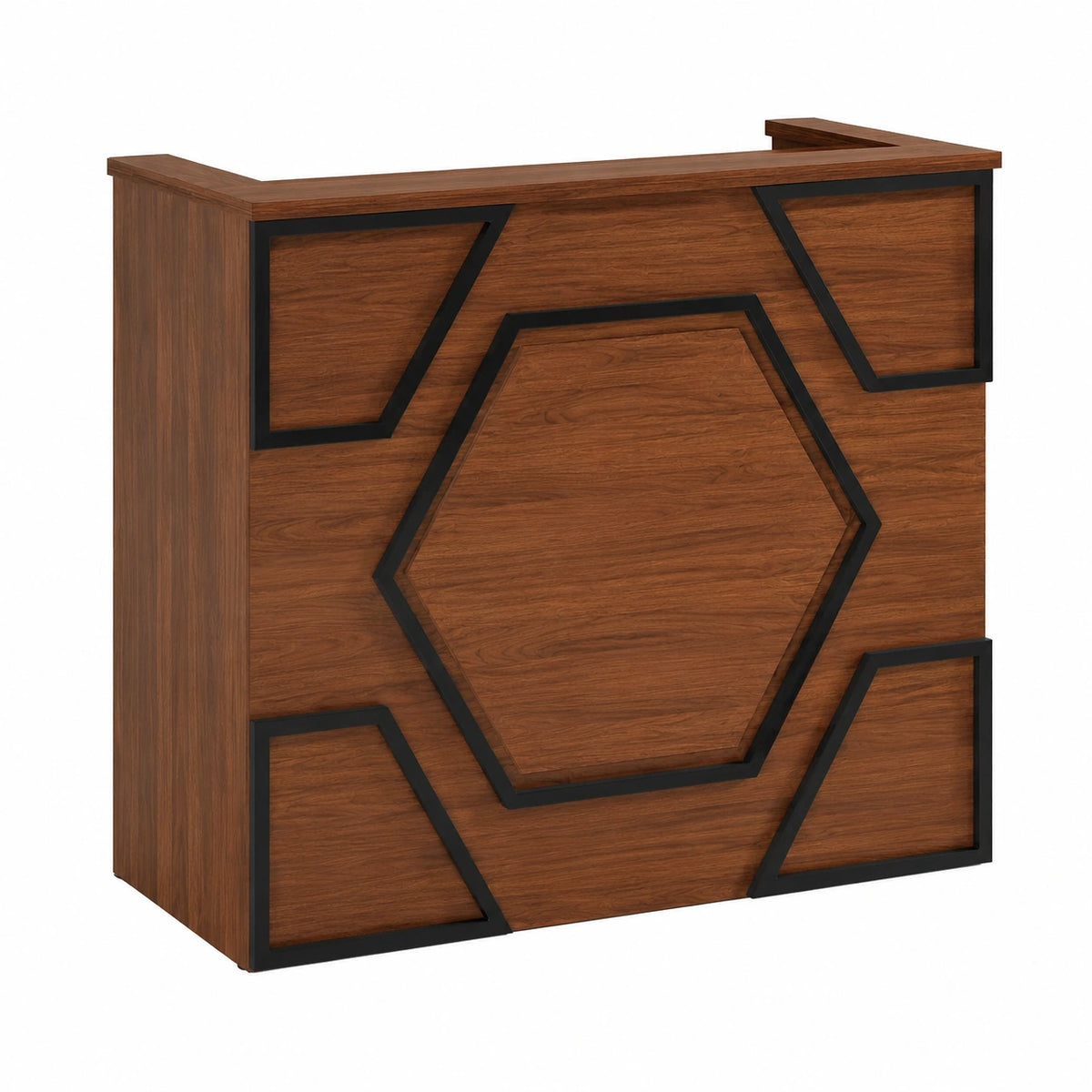 Tisch – 55 × 120 × 110 cm, mit Schubladen, aus Holz, Braun