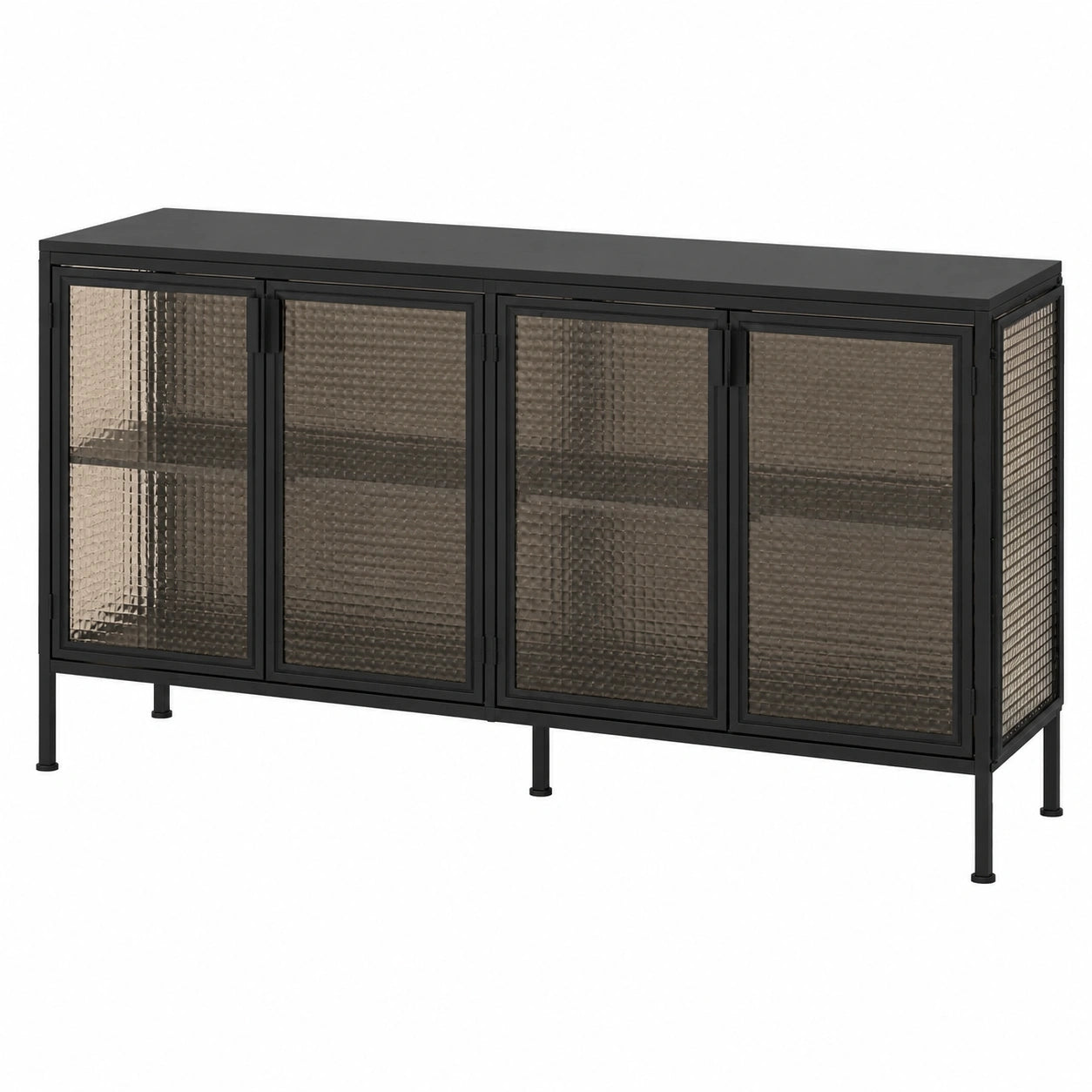 Glasvitrine – 150 × 40 × 80 cm, moderner Stil, mit LED-Beleuchtung, aus MDF und Glas, für Wohnzimmer und Büro