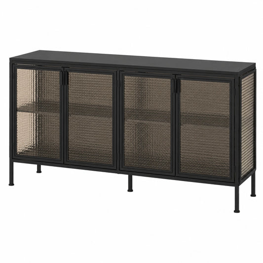 Glasvitrine – 150 × 40 × 80 cm, moderner Stil, mit LED-Beleuchtung, aus MDF und Glas, für Wohnzimmer und Büro