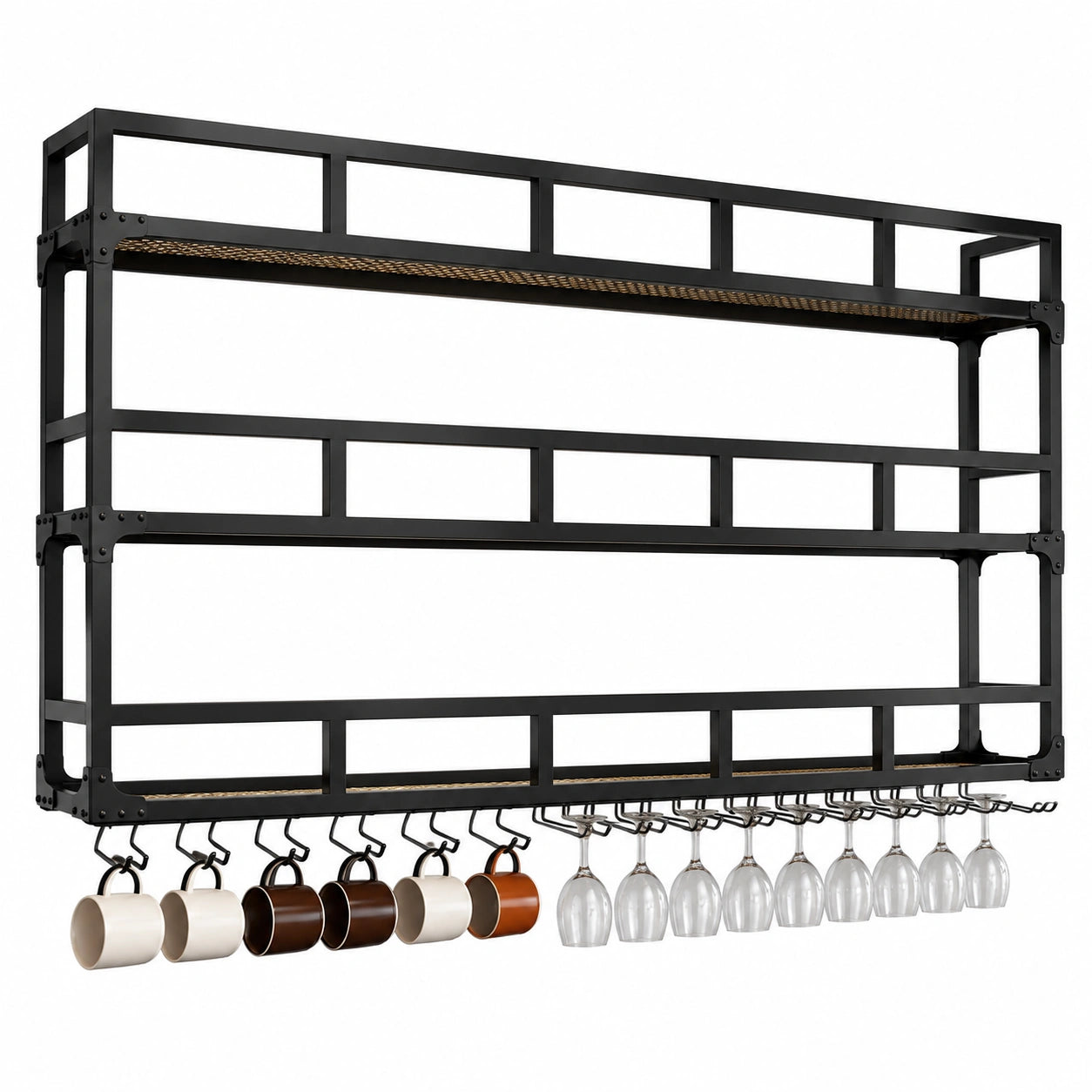 Weinregal – 90 cm, moderner Stil, aus Metall, für Esszimmer, Küche und Wohnzimmer