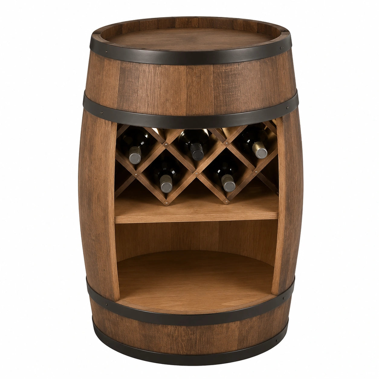 Weinregal – 80 × 50 cm, mit LED-Beleuchtung, Dunkelbraun