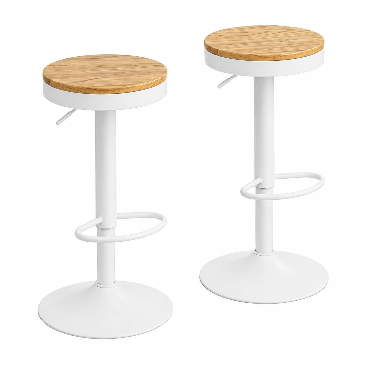 Barhocker – 2er-Set, drehbar, höhenverstellbar, aus Holz