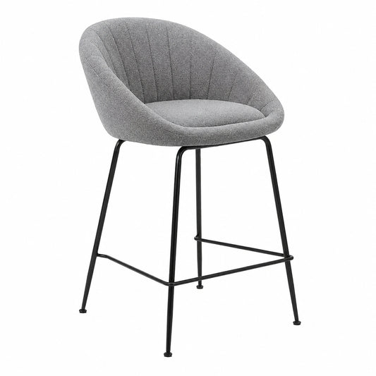 Barhocker – 2er-Set, mit Rückenlehne, Grau