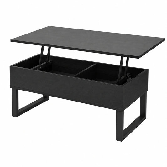 Couchtisch – höhenverstellbar, aus Holz, Schwarz
