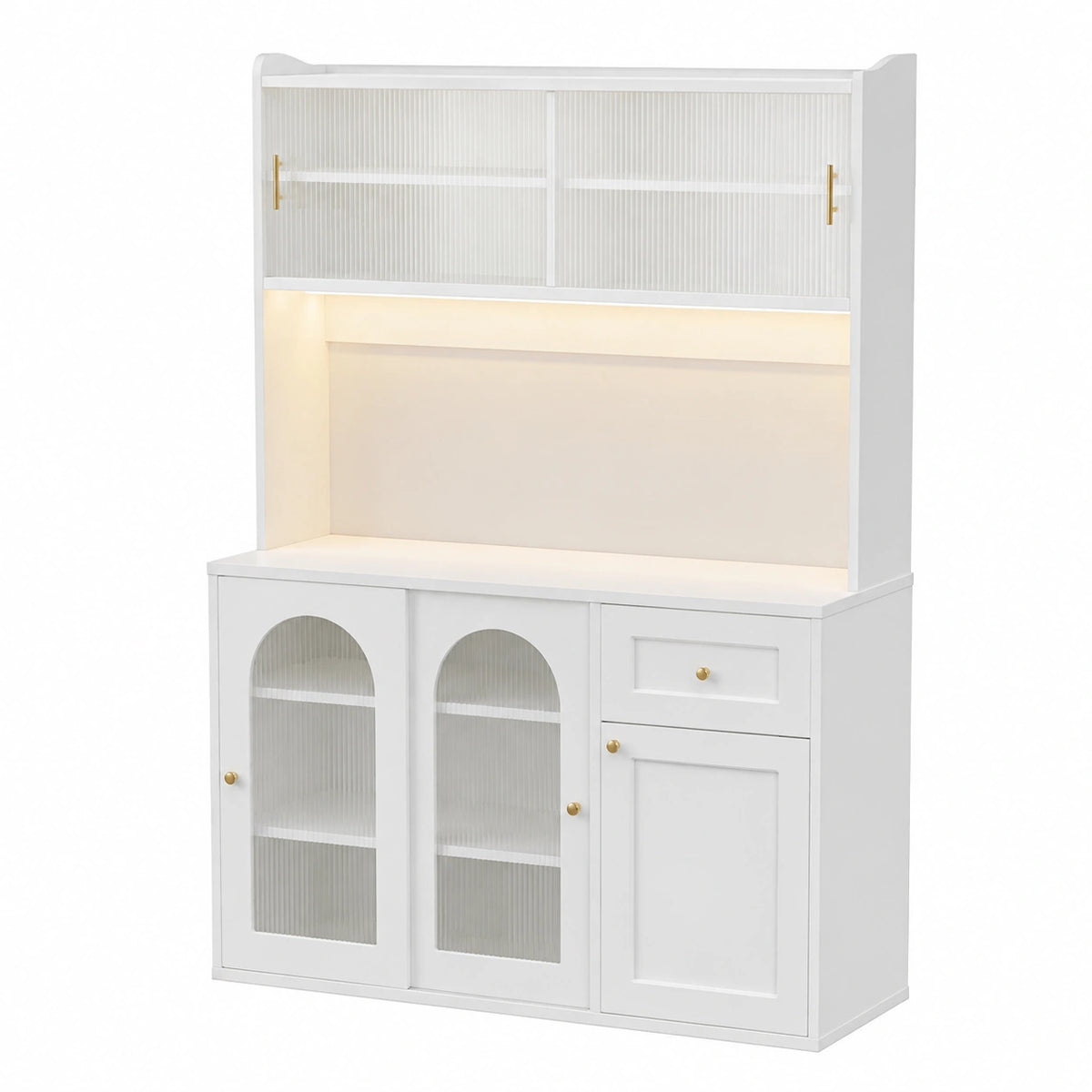 Vitrinenschrank – 80 × 35.2 × 153.5 cm, moderner Stil, aus Holzwerkstoff und MDF, für Küche und Wohnzimmer