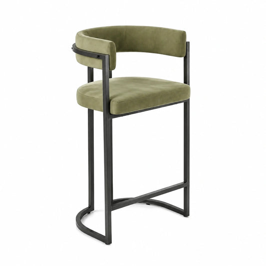 Barhocker – 2er-Set, moderner Stil, aus Samt, Grün, für Esszimmer
