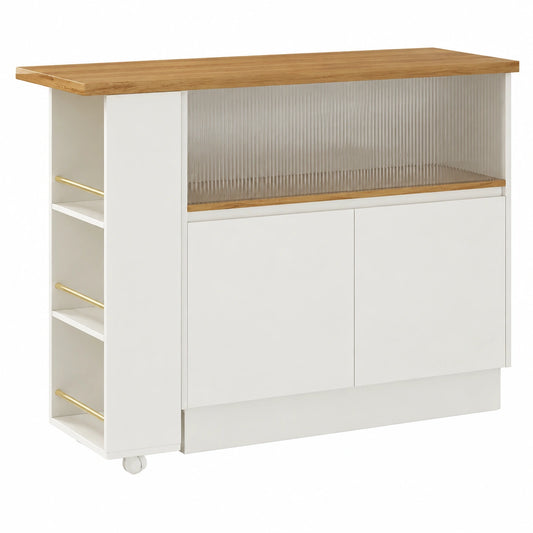 Stehtisch – 90 × 45 × 100 cm, drehbar, mit Ablagen, Weiß, für Esszimmer und Küche
