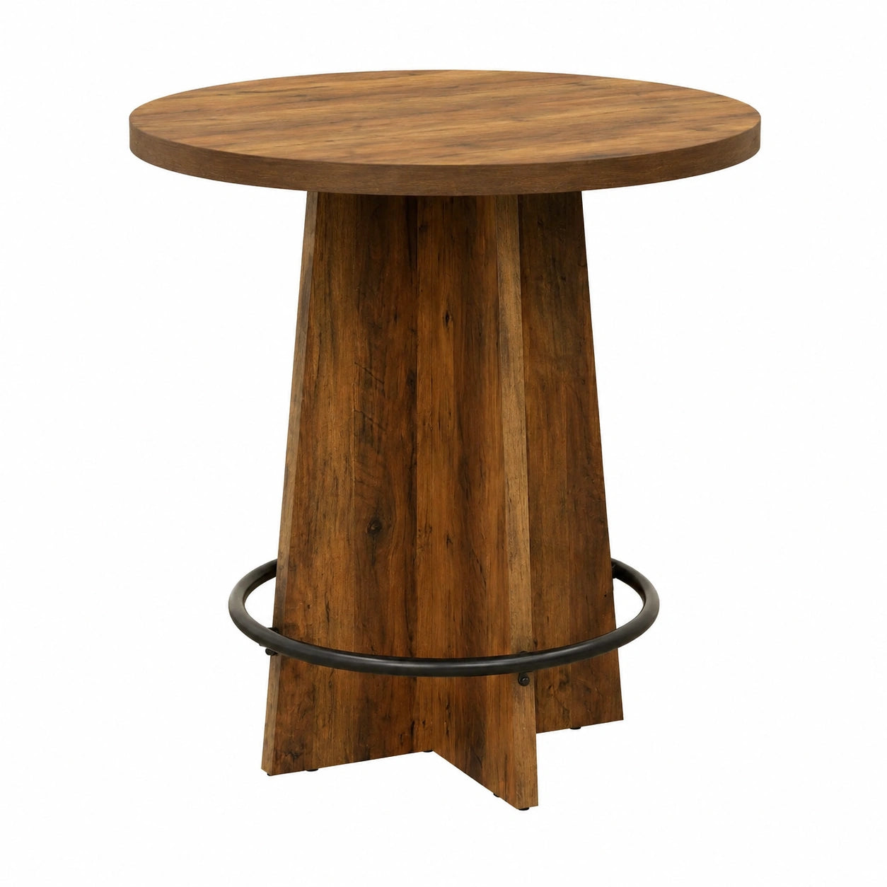 Bartisch – 95 cm, runde Form, aus Holz, Braun