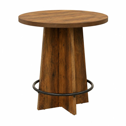 Bartisch – 95 cm, runde Form, aus Holz, Braun